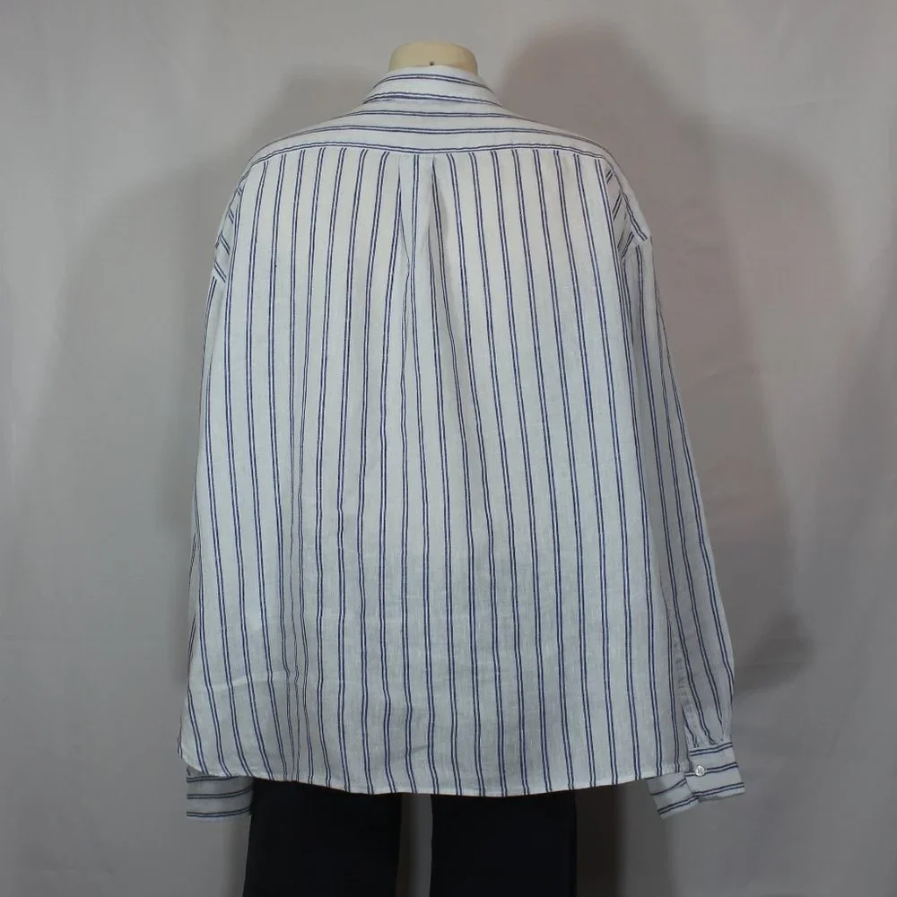 Polo Ralph Lauren Striped Linen Shirt Long Sleeve XL/TG - Picture 6 of 11
